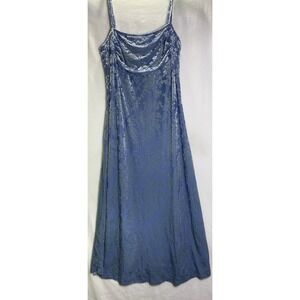 Cre Concept  Periwinkle Velvet Jacquard Cowl Neck Maxi Dress | Size Medium